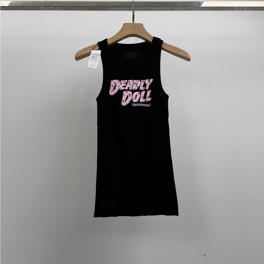Chrome Hearts Black Tank with White Crest Logo